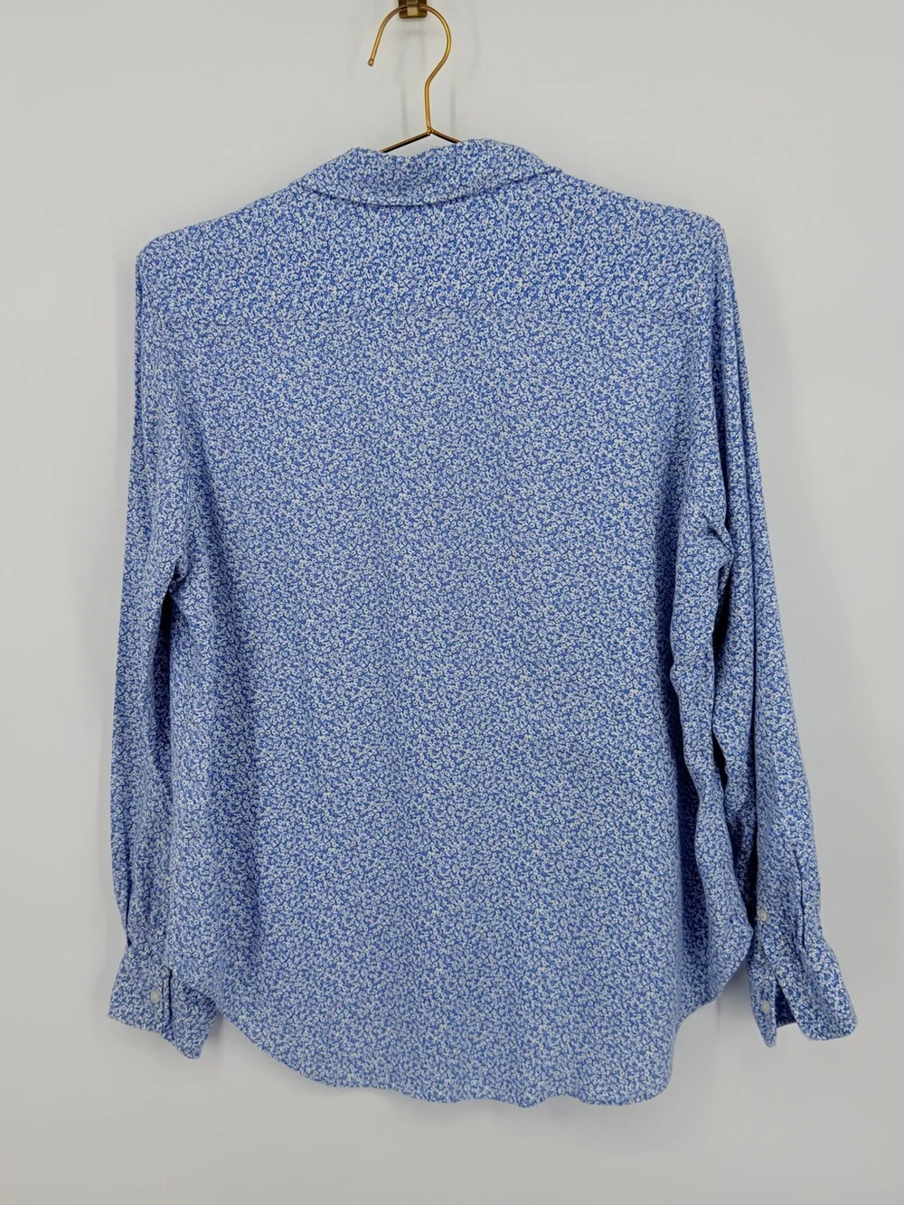 Frank & Eileen Eileen Button Down Shirt XS Blue White Floral 100% Modal